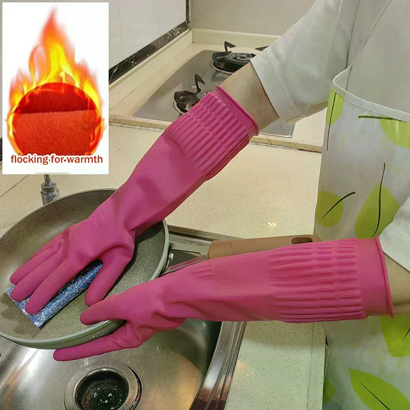 Durable Rubber Gloves For Household Kitchen Dishwashing Cleaning Laundry And Other Household Chores