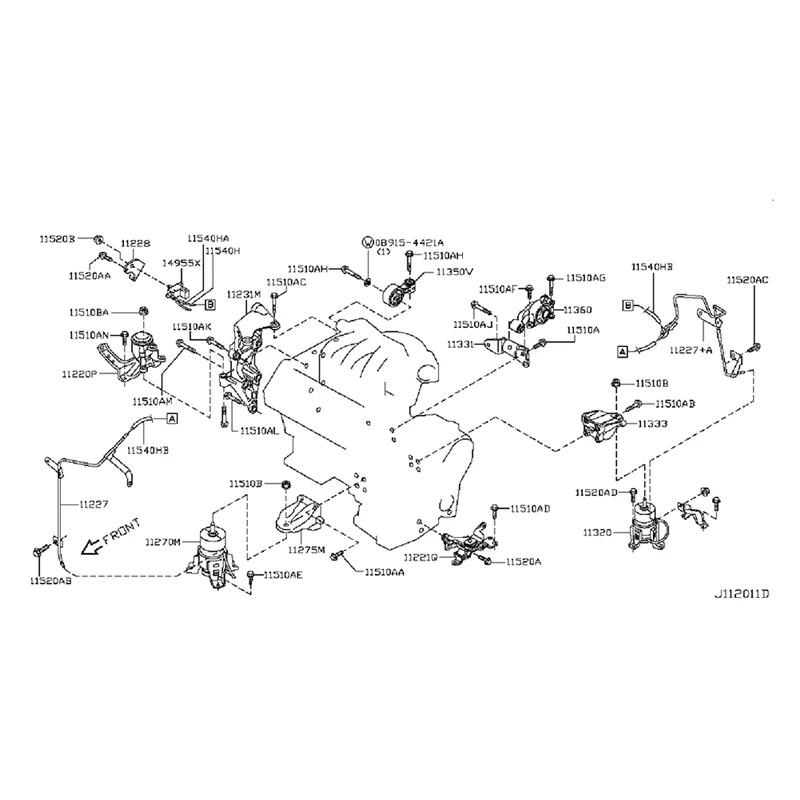 

11210-JN30A Car Engine Mounting Mount Motor Bracket For Nissan Altima Infiniti QX60 2007-2020 11210JN30A