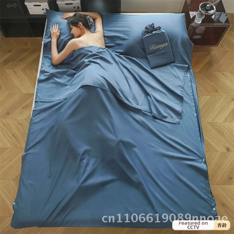 

Портативный дорожный спальный мешок из 100% хлопка, пододеяльник, грязная простыня в отеле с цветочным узором, современный минималистичный дизайн для путешественников