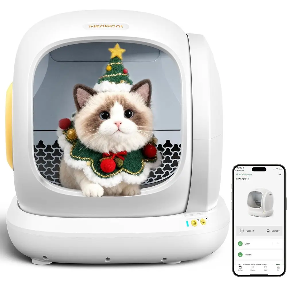 

75L Extra Large Open Automatic Cat Litter Box for Multi Cats, Integrated Safety Protection/APP Control/Odor Removal Smart Box wi