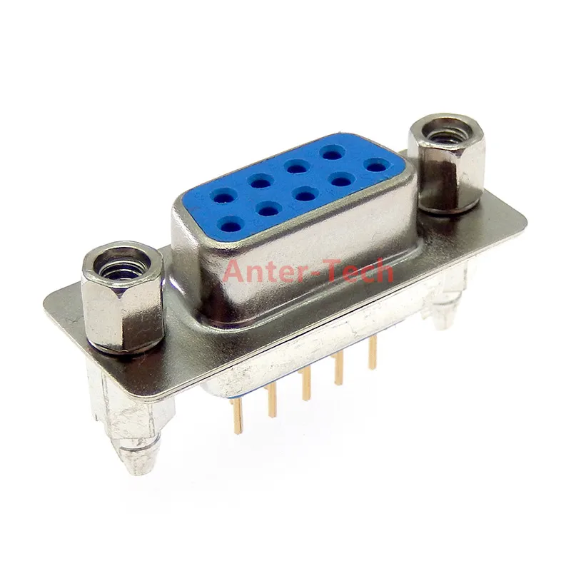 5pcsDB9 9pin straight 180degree male/female plug D-sub PCB mounting connector DP9  serial port harpoon with fixed screw straight