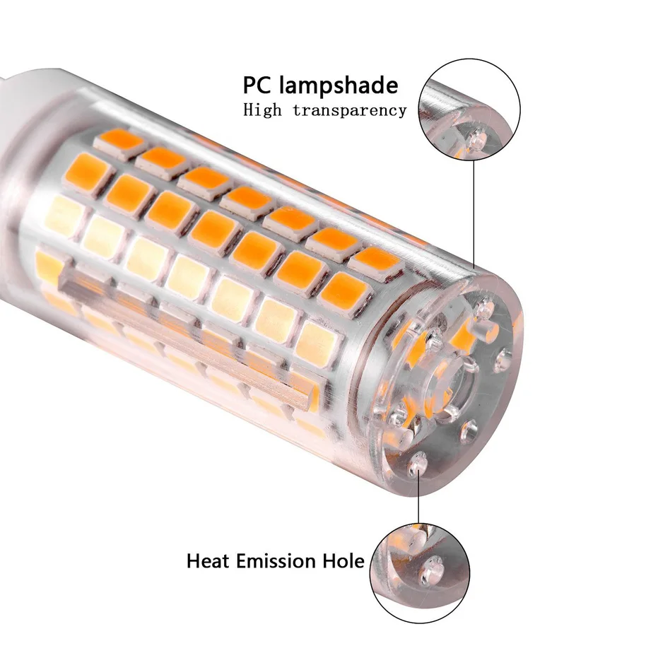 G9 LED BULB AC220V 120V 6W No Flicker  88LEDS 2835 LED Lamp G9 Lights 690LM Chandelier Light replace 70W Halogen lighting