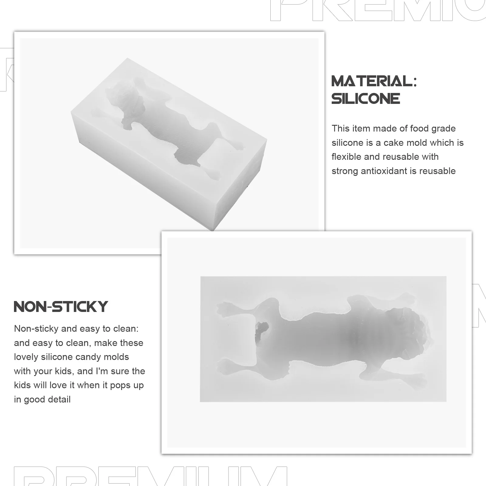 

3D Silicone Fondant Mold Reusable Cake Chocolate Mousse Mold Non-Stick Kids Friendly Multi Purpose Baking Tool Seal Strip