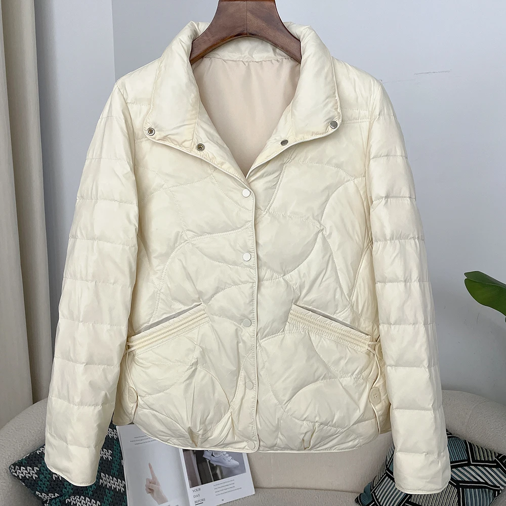 Autumn Winter Fashionable Warm Thickened Down Jacket Filled with 50% White Duck Down Women Korean Style Loose Casual Down Jacket