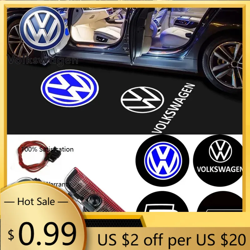 

Новинка 2026 года: 2 шт. светодиодных синих проекционных ламп-приветствий для дверей VW Golf 5 6 7 7N, Touran, CC, Passat, Magotan B6