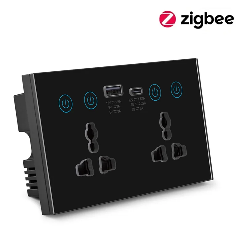

Y50A-EU UK US Universal Plug Tuya Smart Socket Switch With USB And Type-C Port Outlet Smart Life