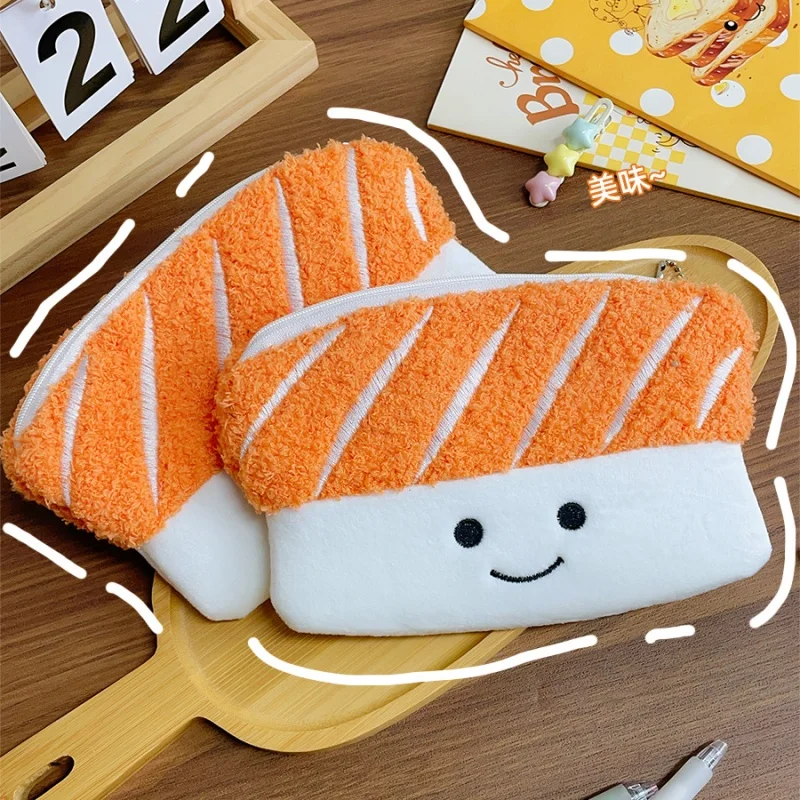 12pcs/lot Creative Salmon Plush Pencil Case Cute Pencil Box Stationery Pen Bag Stationery School Supplies