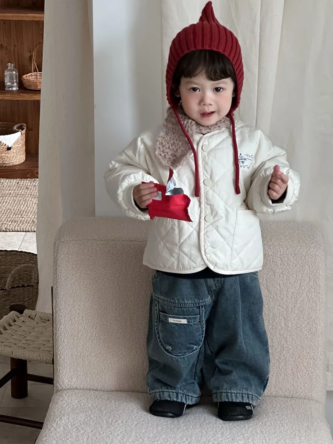 الرضع الفتيان معطف دافئ زائد المخملية سميكة الفتيات سترة غير رسمية طفل الملابس 2025 شتاء جديد الطفل القطن وسادة مبطنة #2