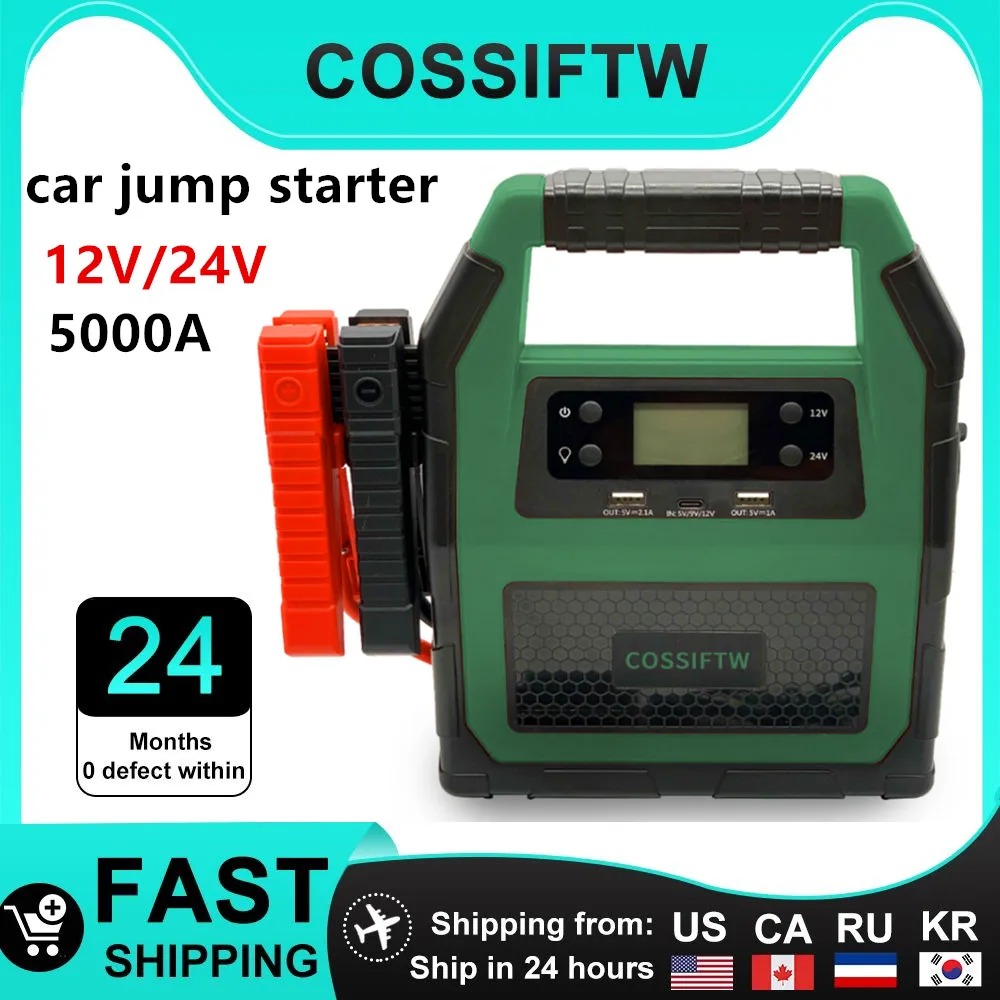 COSSIFTW Upgraded 56000mah car jump starter 12V/24V peak current 5000A booster Power Bank Jump Starter for Heavy Diesel Truck