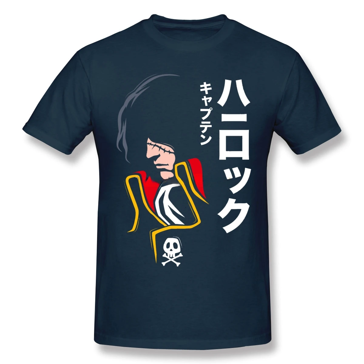 New Arrival fashion heavyweight Space  Captain Harlock Anime T-shirt Men Custom Men Cotton Tshirt Tees Streetwear Harajuku