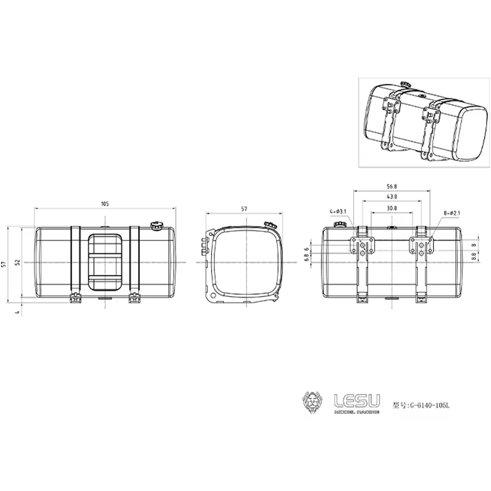 

LESU G-6140 1/14 truck simulation with pedal fuel tank urea tank set Tamiya tractor truck model upgrade modification accessories