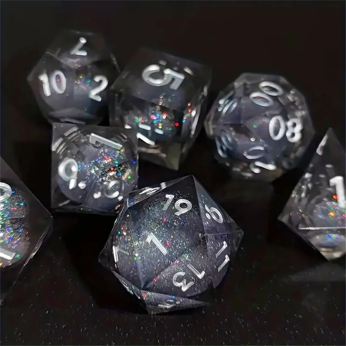 

Liquid core quicksand dice DND 7 pieces polyhedral dice set D&D role-playing RPG board game dice Halloween Thanksgiving gift