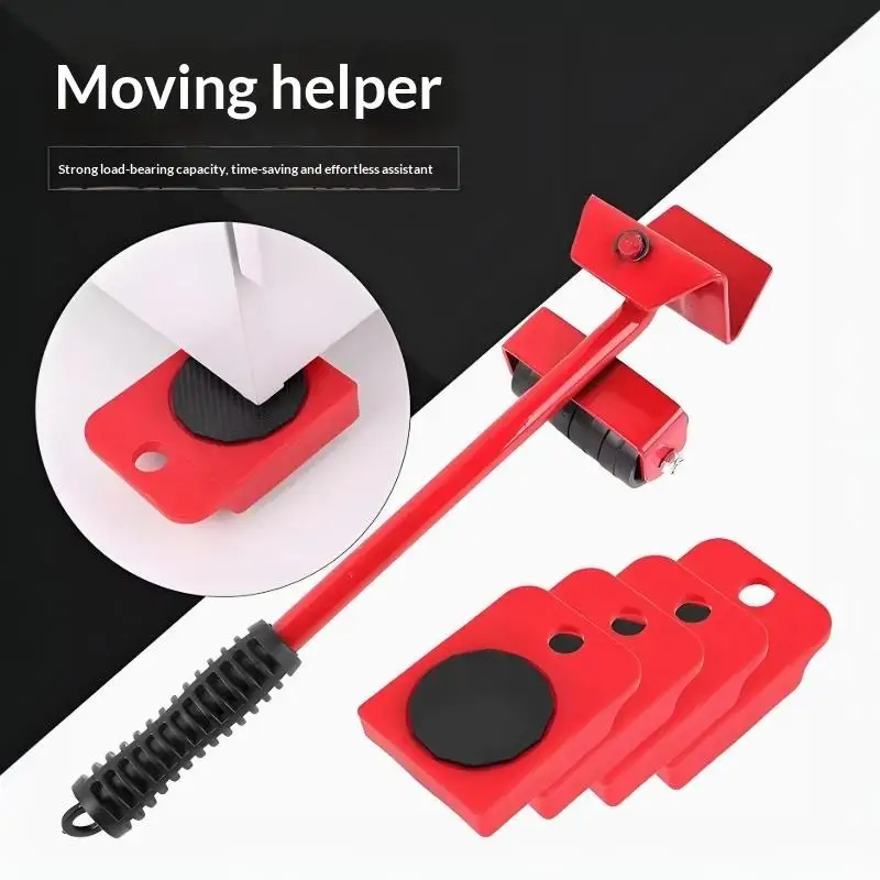 5Pcs Lifting Moving Stuffs Helper Heavy Duty Furniture Casters Furniture Helper Washing Machine Refrigerator Transport Tool