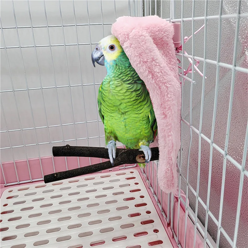 Warm Bird Shawl Nest Corner Parrot Blanket Pet Small Animal Hanging Tent Cage Decoration for Parakeet Lovebird Cockatiel Winter