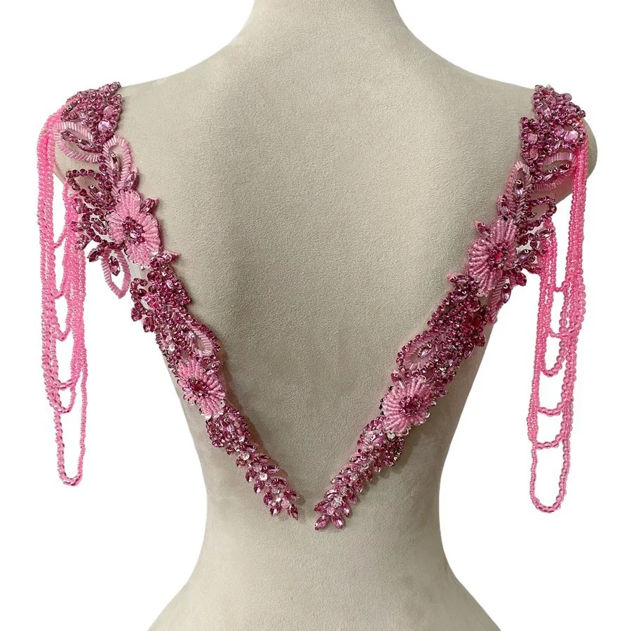 14 Color Customize Beaded Bubble Tassel Shoulder Accessories Tulle Apparel Decoration Dress Luxury Handmade Hot Diamond Material