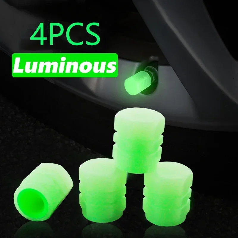 4-20PCS Leucht Auto Reifen Ventil Kappe Fluoreszierende Nacht Leuchtende Dekor Motorrad Fahrrad Rad Düse Staubdicht Reifen Ventil stem Kappen