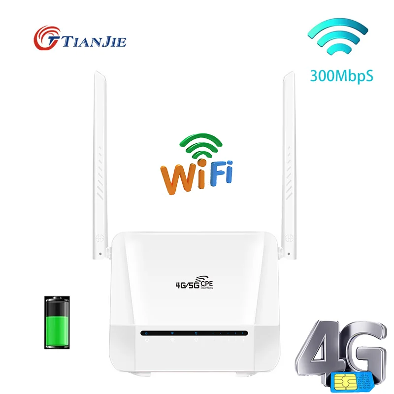 

300 Mbps 4G WIFI Router 5dbi High Function External Antennas with B28 band LTE Wi Fi CPE Hotspot With SIM Card Slot RJ45 Port