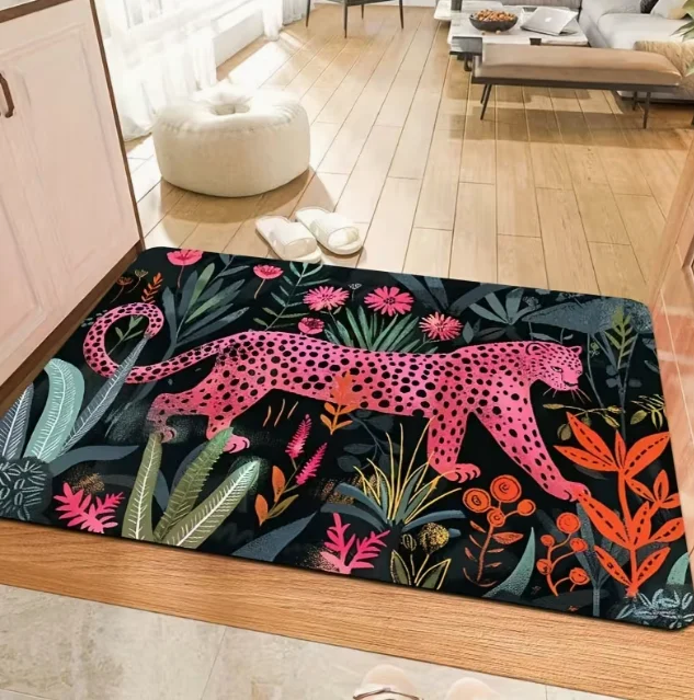 Simple Luxury Leopard Bathtub Mat Suitable for Bathroom Kitchen Living Room Cafe Bar Garden Care Essentials Ideal Gift Mats