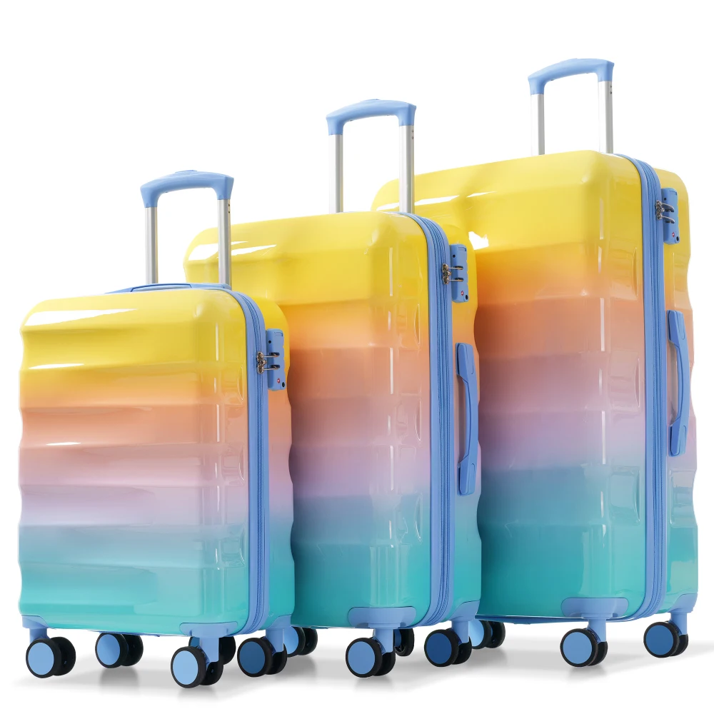 

Luggage Set–Hardshell Suitcases with Spinner Wheels and TSA Lock, PC+ABS, Vibrant Glossy Expandable Design for Travel