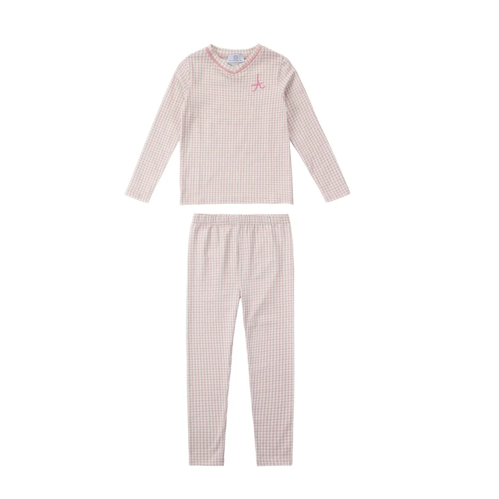 AP gingham plaid pj's – Pink Set