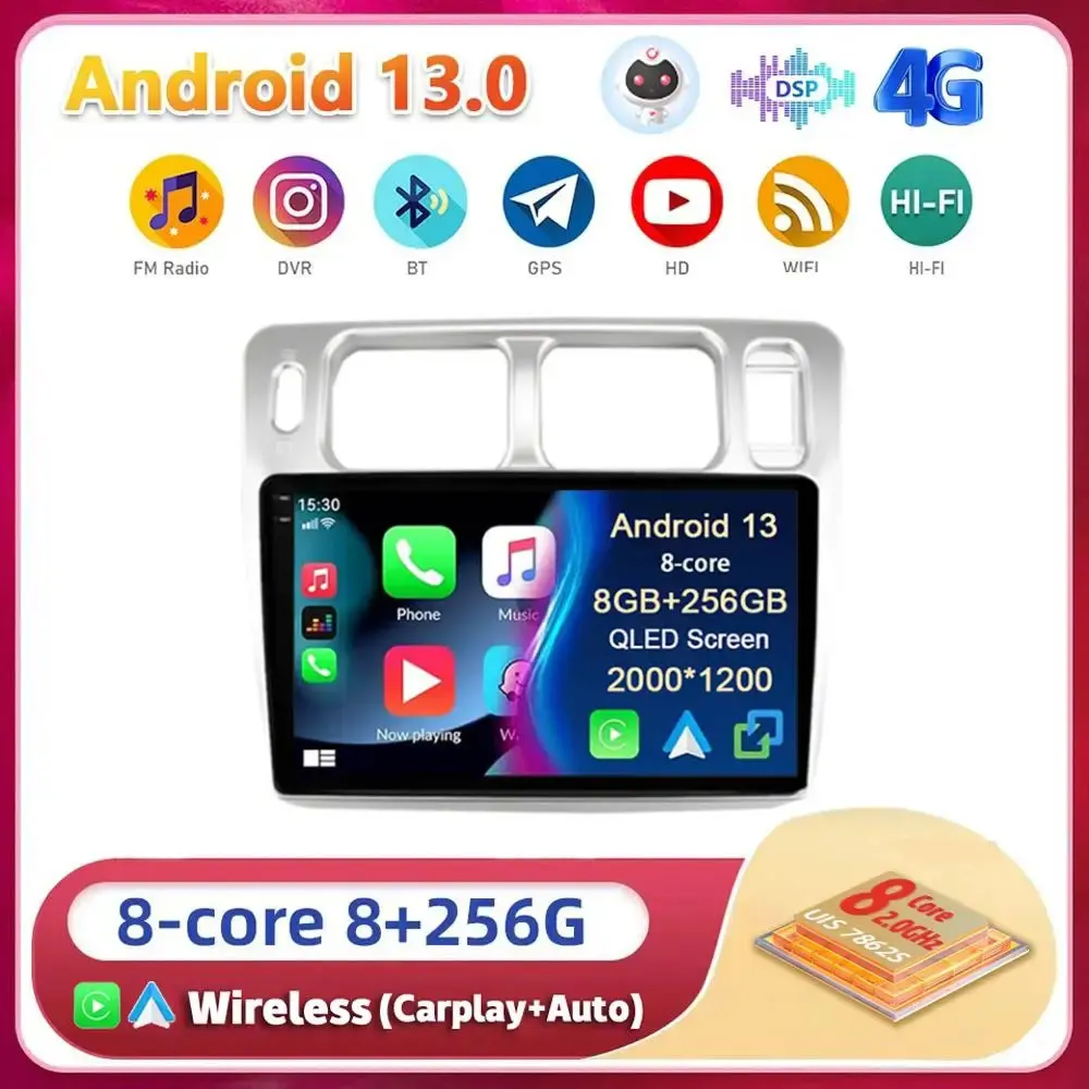 

Android13 Carplay Auto WIFI+4G Car Radio For Mitsubishi Pajero iO 1998-2007 Multimedia GPS Video Player Stereo 2din Head Unit