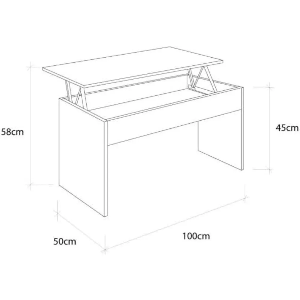 توس موبليس CTM ® Mesa Centro Premier Elevable 100x50x45/58 cm – Mesa Auxiliar para Salón con Compartimo Interior – وضع Diseño