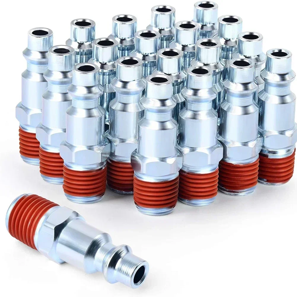 5 Pcs 1/4 Inch NPT Male Air Line Fitting Hose Compressor Quick Release Connector Air Hose Adapter For Pneumatic Tools