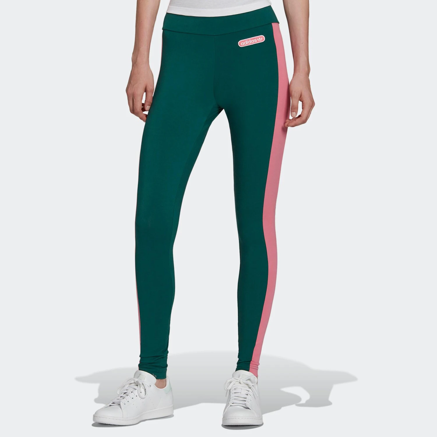 Adidas Authentic Three Leaves Women's High-waist Sport Tight Splicing Trousers HL0024