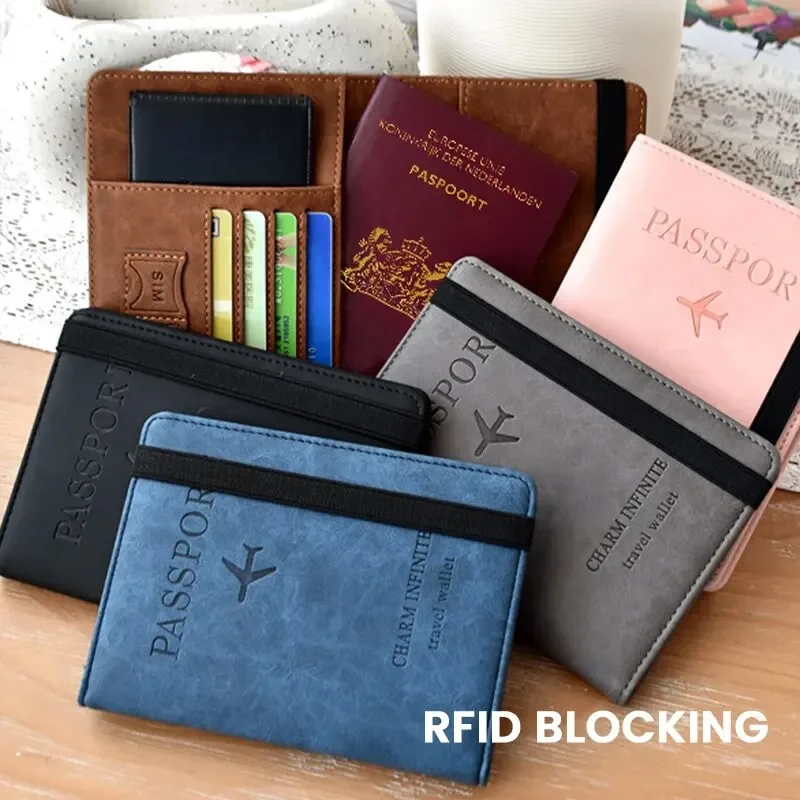 Men PU Leather Wallet Travel Passport Purse Card Male Travel Accessories Hand Carry Passport Business Cards Holder Wallet