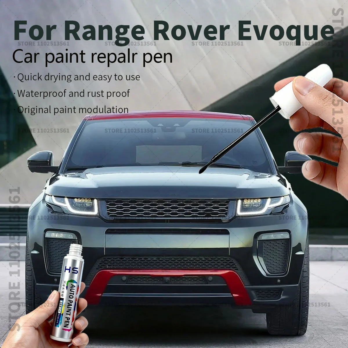 Car Paint Repair Pen For Range Rover Evoque Touch Up Scratch Remover DIY Auto Accessories White 1AA Green 1DV Black 1AG Green