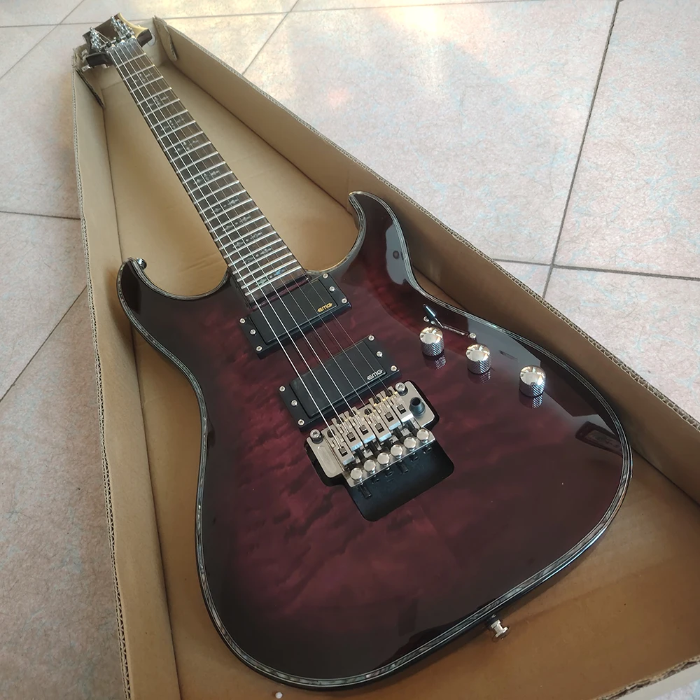 Sche cter Hellraiser C-1FR purple quilted maple top heavy metal electric guitar, EMG active pickup, in stock, fast shipping