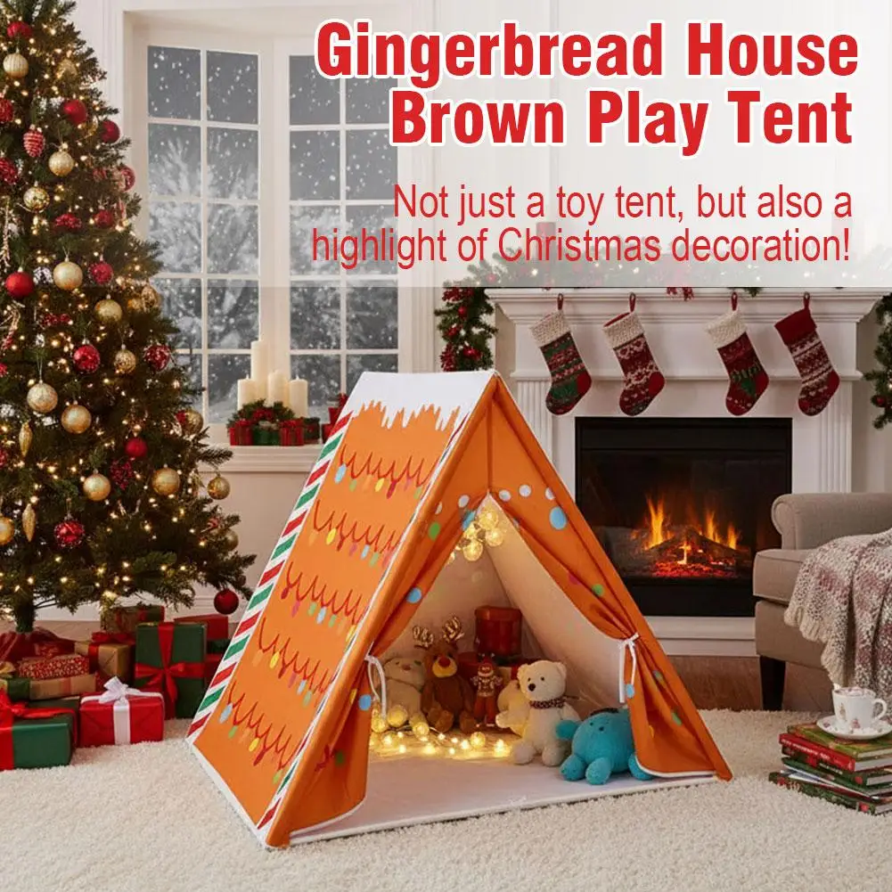 Tenda da gioco per bambini Tenda natalizia in pan di zenzero Casetta festiva per le vacanze per bambini Tenda natalizia per decorazioni per feste di Natale per interni