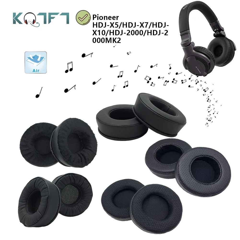 

KQTFT Replacement EarPads for Pioneer HDJ-X5 HDJ-X7 HDJ-X10 HDJ-2000 HDJ-2000MK2 Headphones Earmuff Cover Cushion Cups