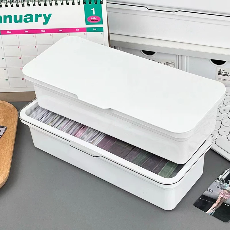Plástico Game Cards Storage Box, Flip-Top Trading Cards Container, Dustproof Photocards Organizador, grande capacidade
