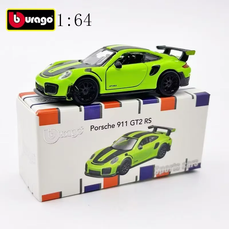 Bbugo 1:64 포르쉐 911GT2 RS 합금 자동차 모델 부티크 컬렉션 장식 장난감