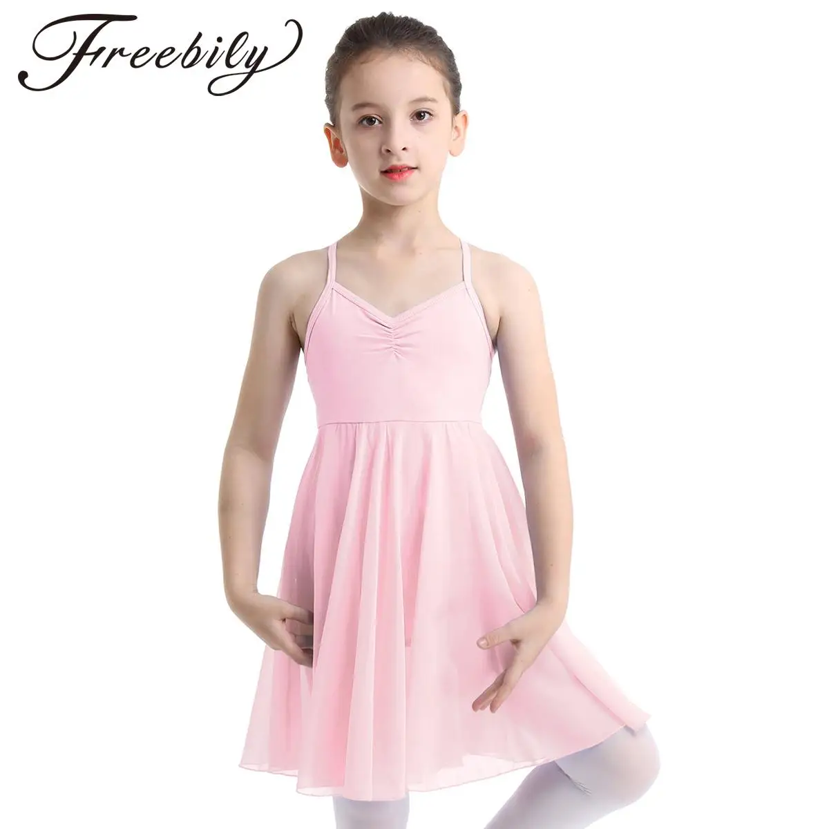 Kinderen Meisjes Chiffon Ballet Tutu Jurk Hemdje Ballerina Dans Kostuums Lyrische Moderne Hedendaagse Dansjurken