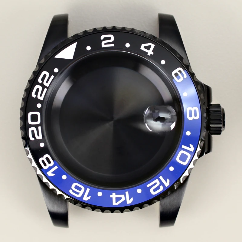 40mm Men's Watch case Sapphire Glass for seiko NH35 NH36 NH34 NH70 Miyota 8215 ETA 2824 Movement Black yacht-master Design Style image 3
