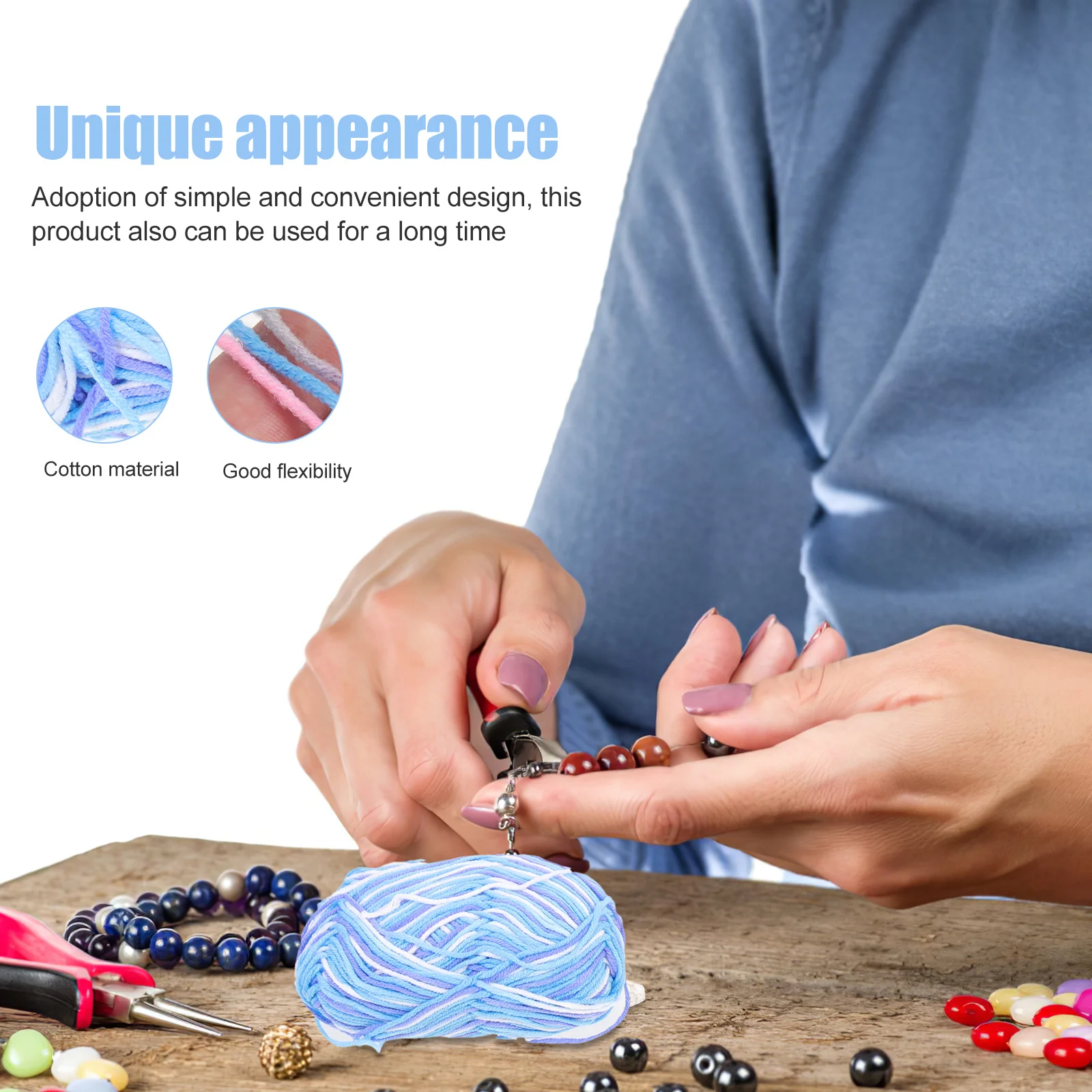 

3pcs Cotton Yarn For Knitting Crochet Multi-Function Soft Craft Yarn Suitable Home Decoration Jewelry Making Scarf Sweater Diy