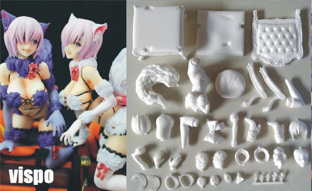 

Uncolored Resin Figure Kit Mash Kyrielight fate fgo Unpainted Garage Resin Kit Model GK White mold TOYS Gift