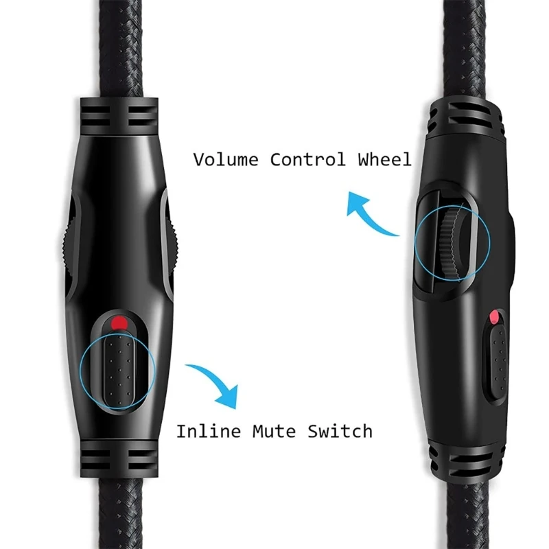 For HyperX Cloud Alpha/ HyperX Cloud Flight Headphone Cable Sound Control Headphone Cable