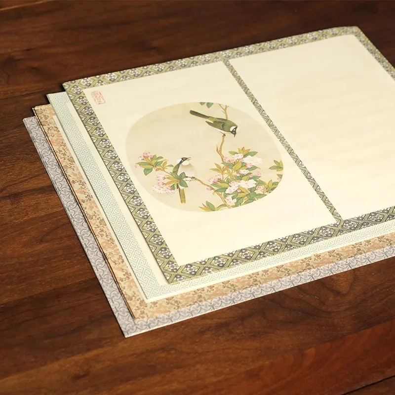20 Sheets Handmade Batik Xuan Paper for Calligraphy - Semi-Raw/Semi-Ripe Rice Paper, Ideal for Small Regular Script (Xiaokai)