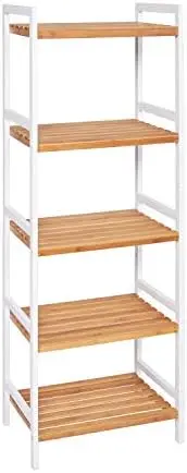 

- 5 Tier Utility , Shelving Unit, Multipurpose Tall Rack Display Unit for Home Office Bathroom Kitchen Living Room Toilet