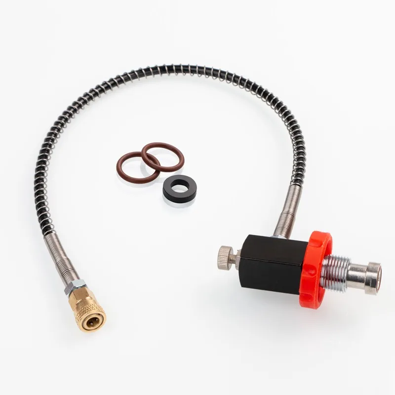 High Pressure 30MPa Gas Cylinder Transfer Adapter, 5/8‑G Thread Fill Valve with Reinforced Hose for Air Tank