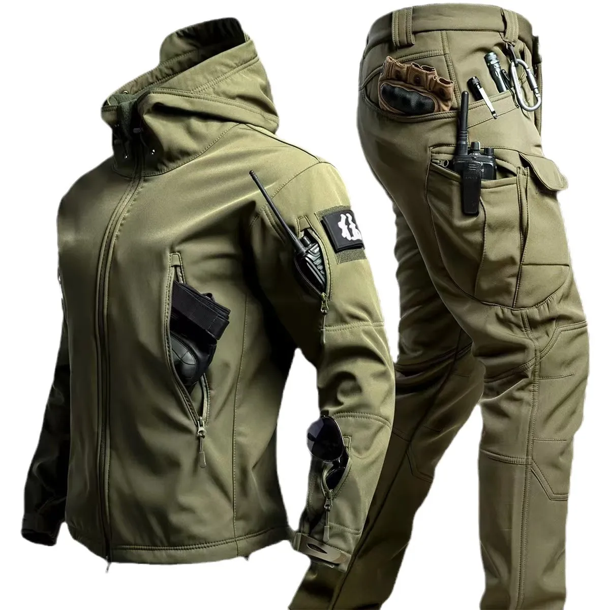 tute-tattiche-invernali-da-uomo-giacche-con-cappuccio-set-di-vestiti-da-caccia-pantaloni-cargo-dritti-soft-shell-uniforme-da-combattimento-impermeabile-da-uomo
