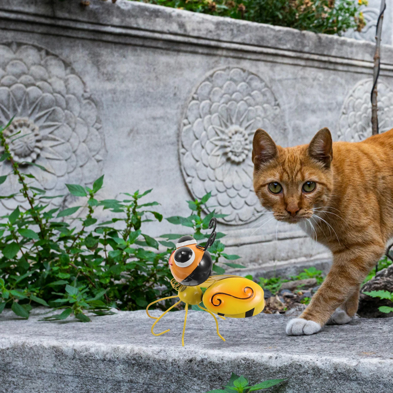 2 قطعة الحديد النحل جدار ديكور المعادن ريفي ثلاثية الأبعاد النحت معلقة في الهواء الطلق حديقة فناء الحديقة الزينة المعدنية الحيوان جدار ديكور #5