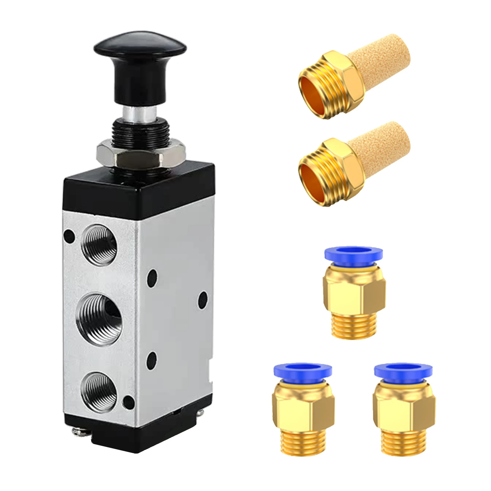 4R210-08 Manual Directional Control Valve Mechanical Two Position Three-Way Pneumatic Switch Manual Pull Valve for HVAC