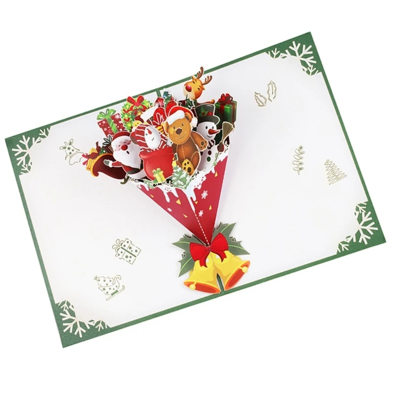 

Christmas Dolls Bouquet with Envelope and Note Handmade Foldable Greeting Card