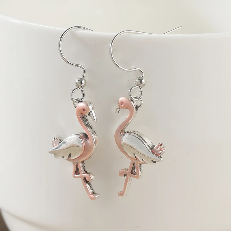 Cute Fashionable Bird Animal Pendant Earrings For Women Two Tone Color Daily Casual Wear Earrings Jewelry Gifts