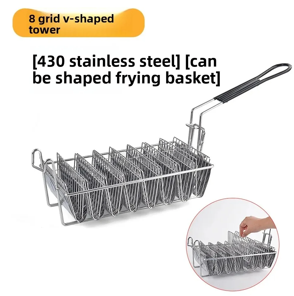 Kitchen Home Goods Small Tool Set American Style Stainless Steel Mexican Taco Shell V-Shaped Frying Basket Mold Tool