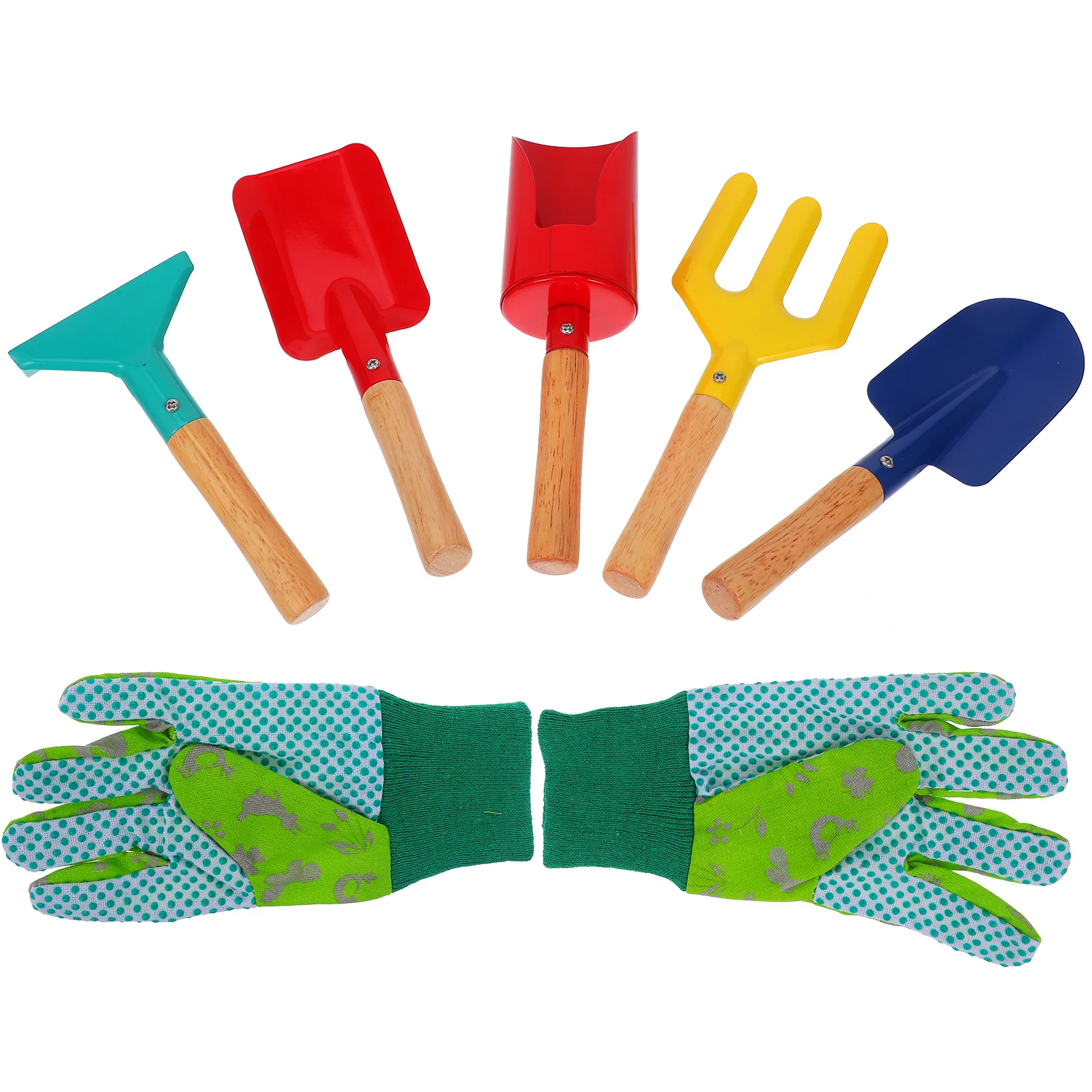 

1 Set Of 'S Garden Tool Set Metal Shovel Wooden Handle Digging Transplanting Weeding Soil Loosening Small Rake Gardening